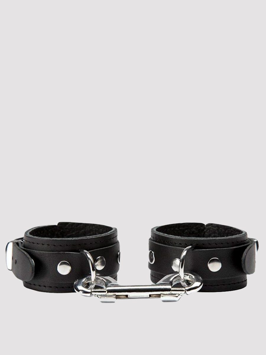 Bondage Boutique Soft Leather Handcuffs amorana closeup