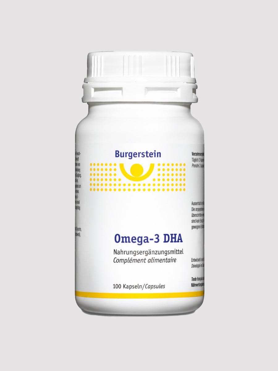 burgerstein omega-3 DHA nahrungserganzungsmittel frontbild amorana