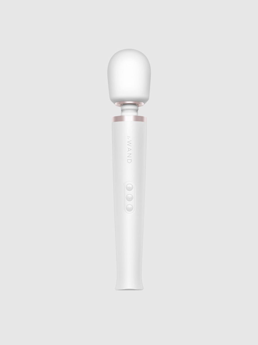 le wand rechargeable vibrating massager stabvibrator weiss frontal